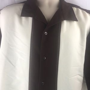 Milano bay men’s cabana brown & cream white shirt